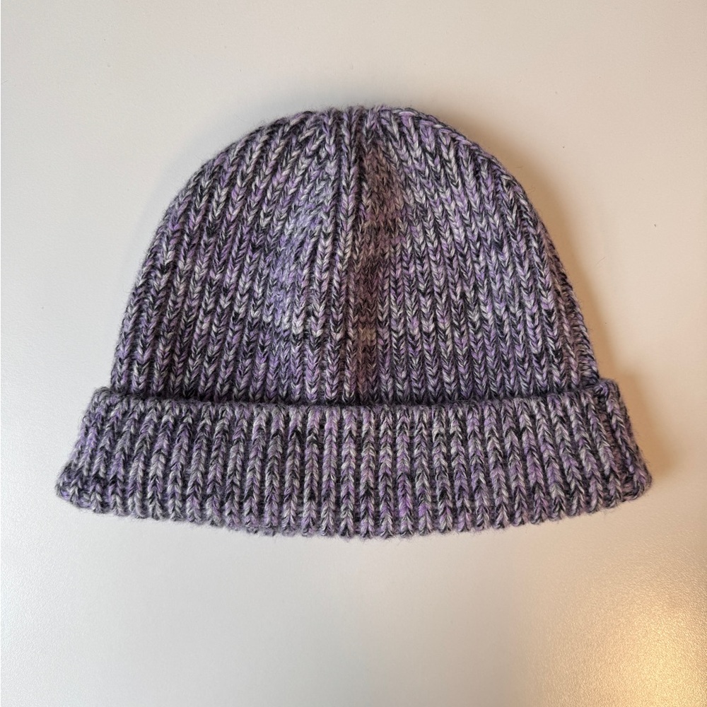 Purple Rib Knit Beanie - Picture 2 of 3